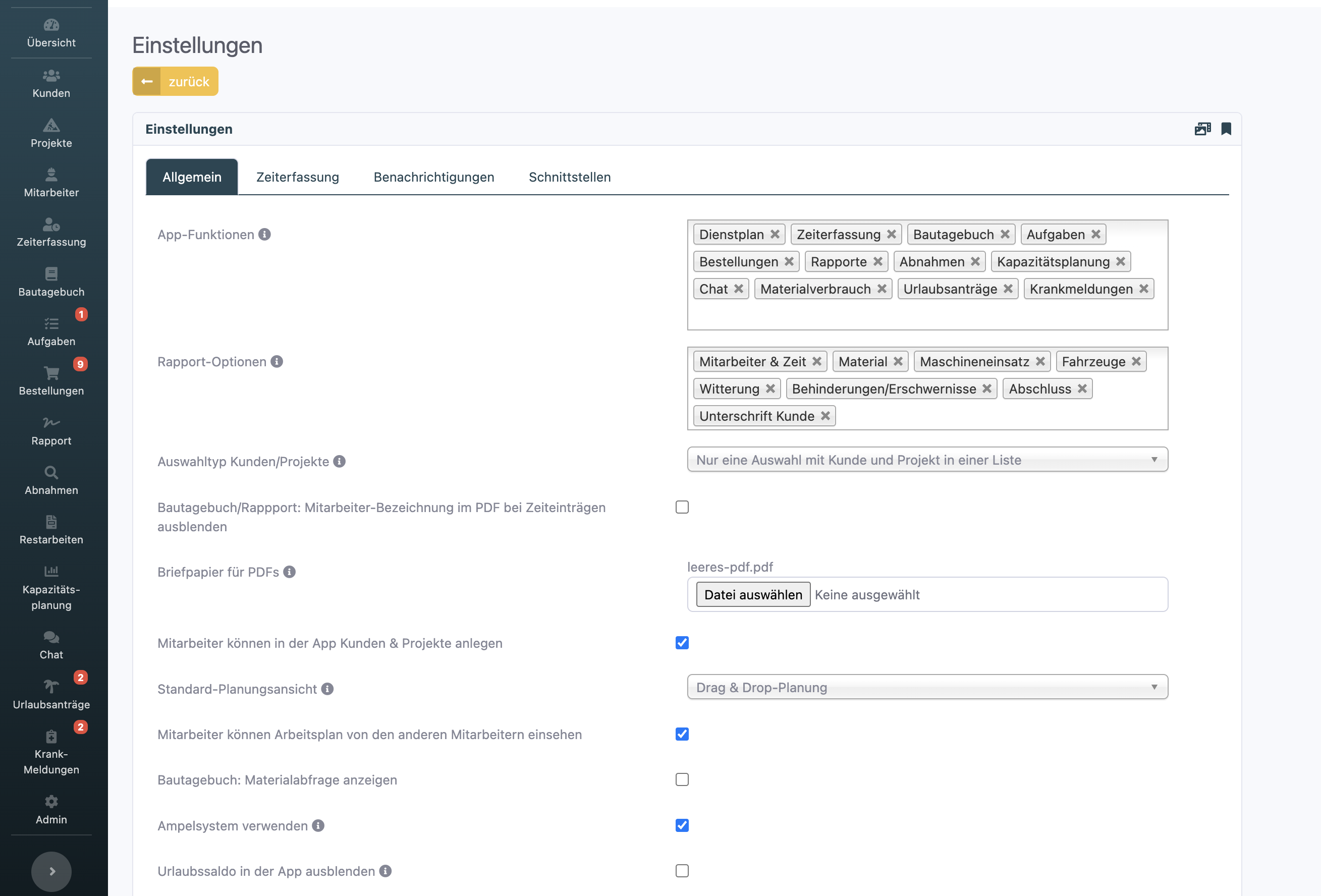 MeinHandwerker-App Verwaltungssystem